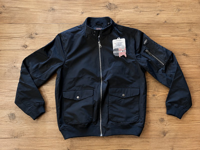 Schott NYC Bomberjacke Bare Schwarz Herren Größe L Neu mit Etikett
