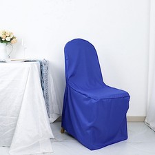 6 Royal Blue Polyester BANQUET CHAIR COVERS Wedding Party Reception Decorations