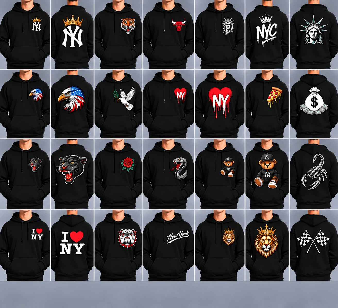 Custom Pullover Hoodie – Front Chest, Center & Back Logo, Photo, or Text image 6