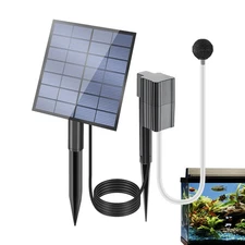 Solar Powered Oxygenator Aquarium Aerator Fish Pond Water Oxygen Pump 2.5W