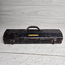 Vintage Craftsman Destressed Decor Black Tool Box Toolbox Chest