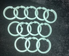 Vintage Retro Shower Curtain Rings Hooks 12 Hard Plastic - Green