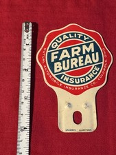 Vtg Allentown Pa Mutual Auto Ins. Farm Bureau Metal License Plate Topper Sign