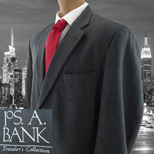 Jos.A.Bank Men's 46R Gray tweed Suit jacket Blazer Sport jacket 100 Wool