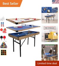6 in 1 Multi Game Table Folding Pool Table, B...