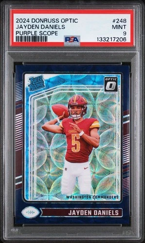 2024 Donruss Optic Jayden Daniels Purple Scope PSA 9