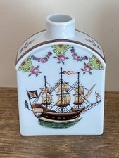 Porzellan Teedose mit Schiffsdesign, Museumsnachbildung chinesischen Exportporzellans