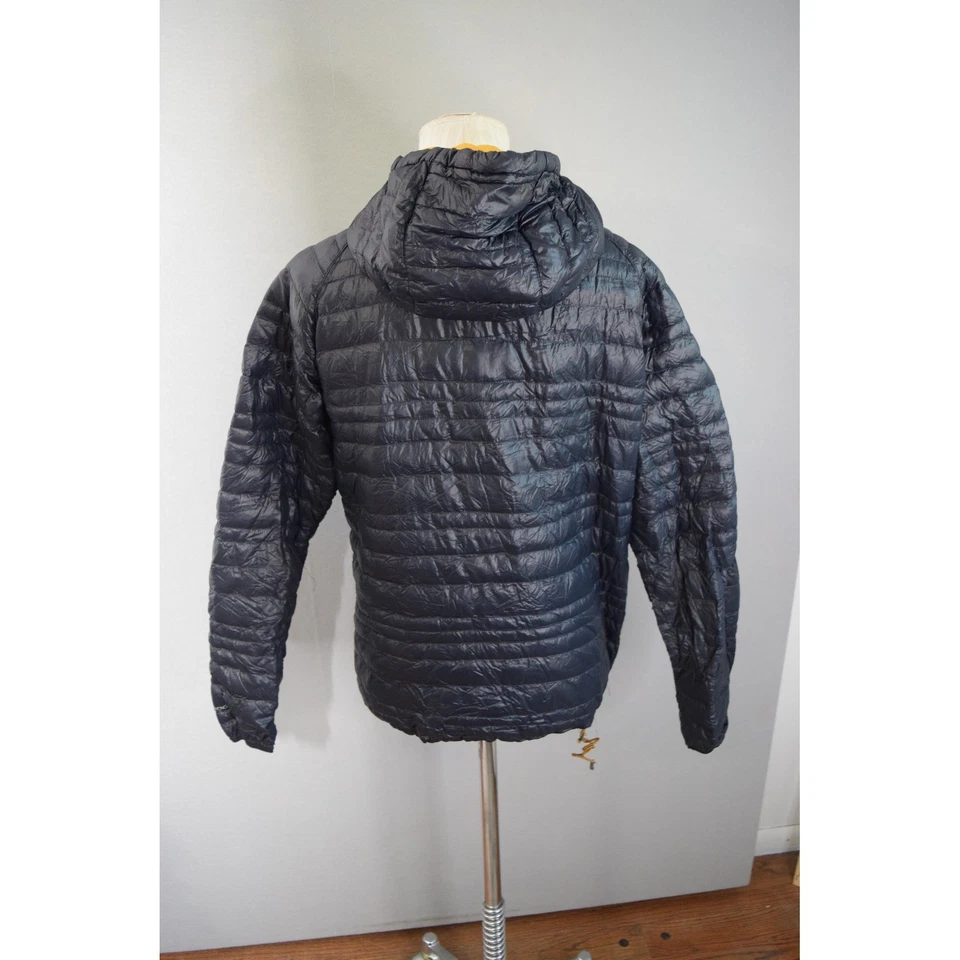 Abrigo acolchado de plumón Outdoor Research Baja 800 pequeño chaqueta anorak con capucha negro DEFECTUOSO Foto 3 de 4