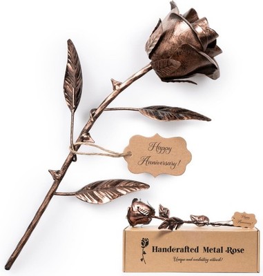 7 Year Anniversary Copper Gift for Her  Copper Rose - 7th/22th Anniversary Gift