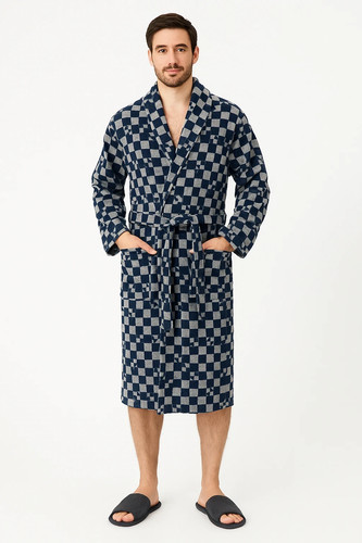 Mens Designer Dressing Long Gown Snuggly Luxury Thermal Fluffy Soft Cozy Robes - 第 3/4 張圖片