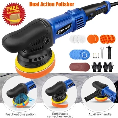 6" Dual Action Car Polisher Buffer Orbital DA Polishing Machine Sander Wax Kit