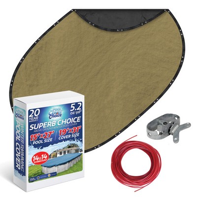PoolCoverChoice Winter Swimming Pool Cover for 15 ft x 27 ft Oval Pool