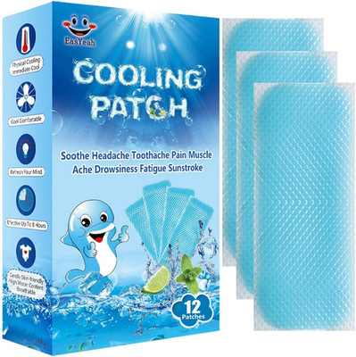 12 Sheets Cooling Patches for Fever Discomfort & Pain Relief, Cooling Relief Fev
