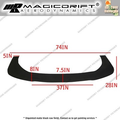 Type 3 Style Front Bumper Lip Chin Spoiler Splitter PU Universal Fitment 74''