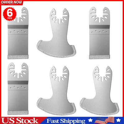6 Pcs Diamond Blades for Oscillating Multi Tool Grout Removal Tile Repair
