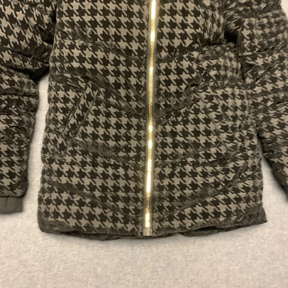 Chaqueta Juicy Couture para niños talla S (7/8) negra pata de gallo acolchada forrada de piel sintética Foto 3 de 4
