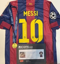 Lionel Messi Handsigniert FC Barcelona Trikot ICONS Zertifiziert & Medaille