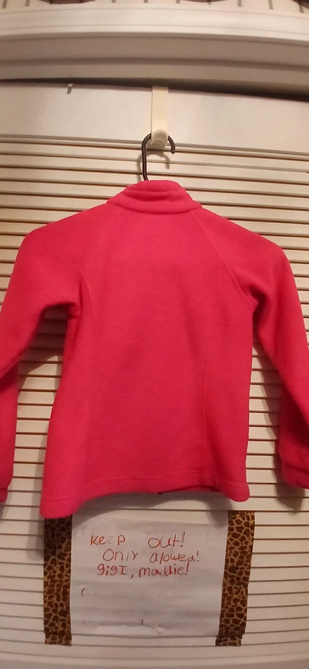 Columbia Kids Girls Pink Soft Fleece Zip-Up Long Sleeve Jacket S 7/8 - Image 3 of 4