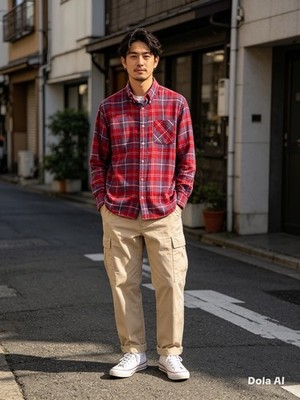 Visvim Herren Holz kariertes Hemd Button Down 2 - Medium hergestellt in Japan 