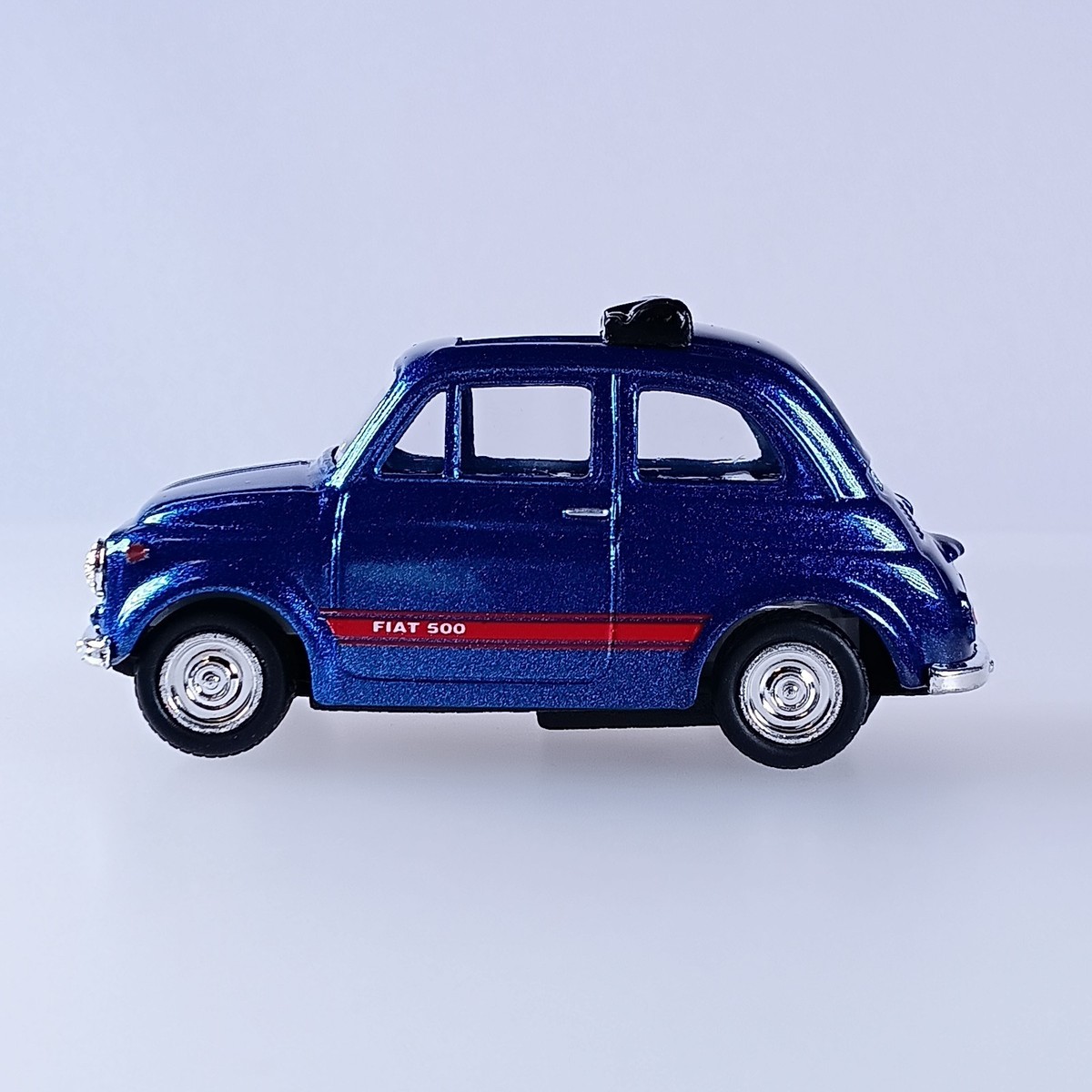 Blue FIAT 500 1/48 Cinquecento Die-Cast Mini Car (Pull Back) From