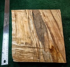 Hard Spalted Maple Block 10-1/2 x 9-10-1/2 x 1-1/2-2-3/4 Turning Carving
