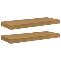 Wandregal 2Er Set Beige 60 X 23,5 X 4 Cm Holzwerkstoff