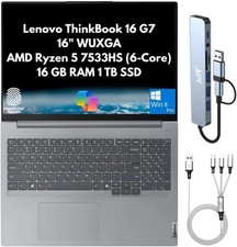 Lenovo ThinkBook G7 16" WUXGA 6-Core Ryzen 5 7533HS 16GB 1TB SSD FPR Dock W11Pro
