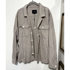 Rails Linen Cotton Button Down Shirt Jacket XL Neutral Shacket Minimalist Chic