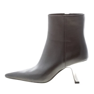 MICHAEL KORS chaussures femme Black leather Luna ankle boot zip heel 9 cm - Photo 1/4