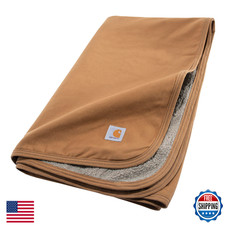 Carhartt Firm Duck Sherpa-Lined Throw Blanket, Reversible Pet Blanket, Carhartt