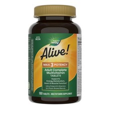 Alive Max3 Potency Adult Complete Multivitamin 180 Tab