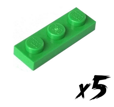 5x LEGO 3623   1x3 Plate   Platte   hellgrün   bright green
