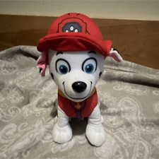 PAW Patrol Marshall Plush Dog Stuffed Animal Red Hat White Black Small