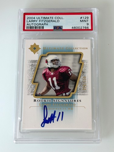 2004 Ultimate Collection Larry Fitzgerald Rookie Signatures #129 PSA 9