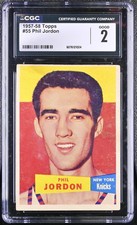 1957-58 Topps #55 Phil Jordon (Jordan) New York Knicks - CGC 2 Good