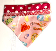 Over Collar Slide On Pet Dog Cat Bandana Scarf SPRING CANDY  LACE SMALL
