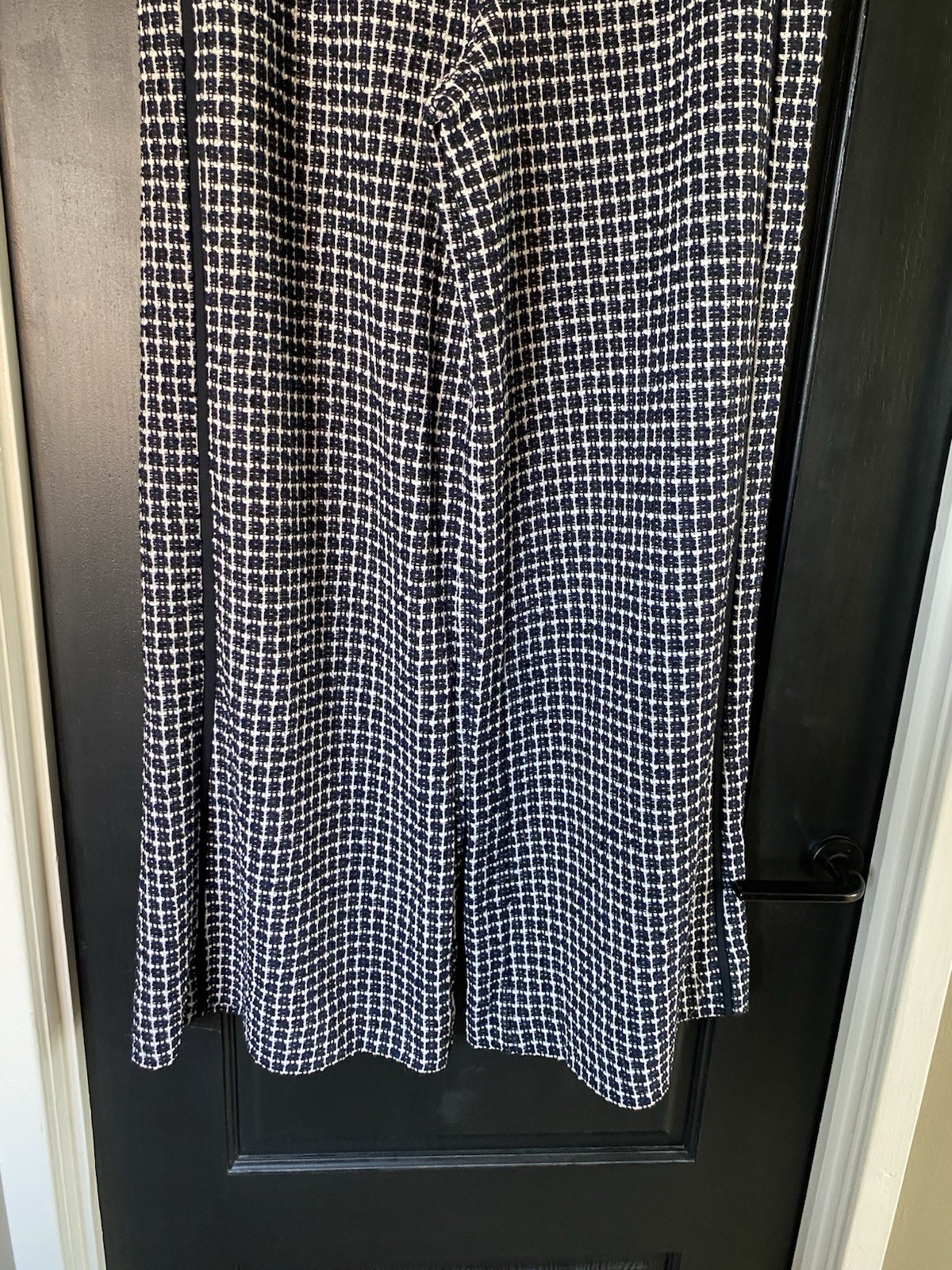 ME+EM Textured Tweed Jersey Wide Leg Trousers Navy Multi Check UK 16 NWT Rrp£175 image 3