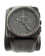 Bell  Ross BR 03-94 Phantom All Black Chronograph Automatic Aviator Watch 42mm