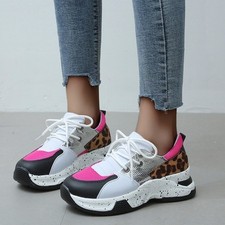 Leopard Print Sneakers Women Walking Running Sports Shoes