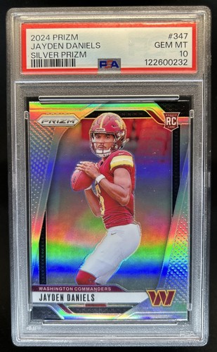 2024 Panini Prizm Jayden Daniels RC Silver Rookie #347 Commanders PSA 10