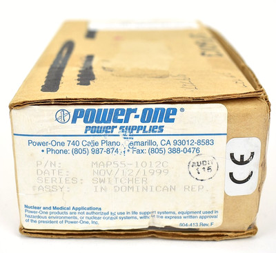 12V 4.6A 55W AC-DC Power Supply Power-One MAP55-1012C Chassis Mount