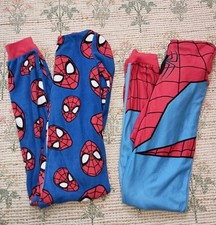Marvel Spider-Man Fleece One-Piece Pajama Zip-Ups Bundle Kids 10/12  12/14