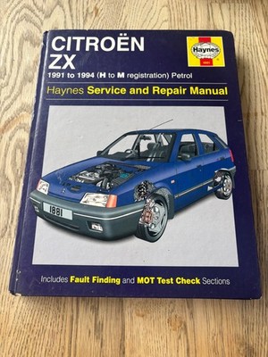 Citroen ZX Haynes Werkstatthandbuch 1991-1994 H-M Reg Benzin gebraucht