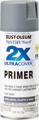 334017 Painter'S Touch 2X Ultra Cover Spray Primer, 12 Oz, Flat Gray, (Pack of 1