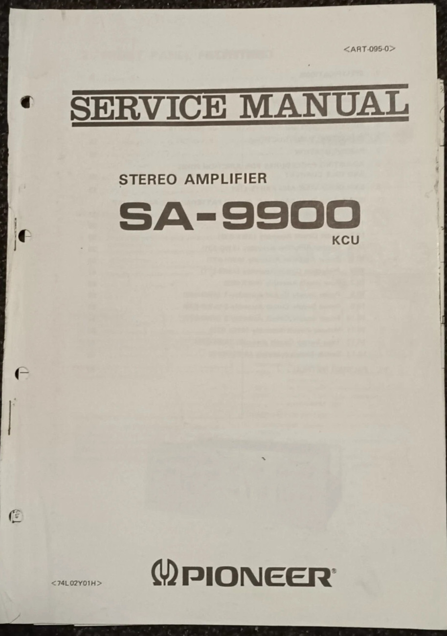 PIONEER SA-9900 Amplifier Service Manual Original HFSC