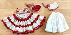 4 Vintage Hand Made Crochet Doll Dresses Hats etc 7-8" Dolls Estate Lot (R) — photo 5
