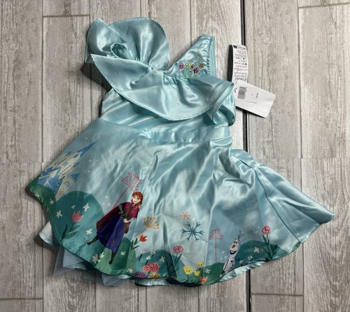 Disney Frozen Girls Dress Olaf Elsa Anna Size 3 T Sky Blue NEW TAGS MSRP $49.99