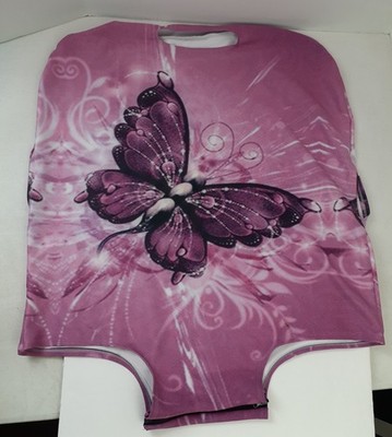 Magenta Butterfly Luggage/Suitcase Cover Dust Protector  Size L (fits 25''-28'')