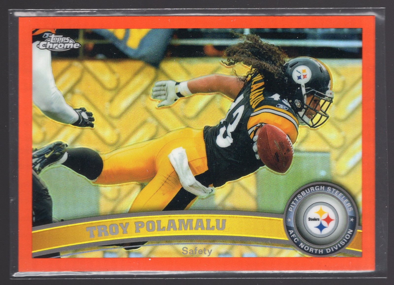 Troy Polamalu 2011 Topps Chrome Orange Refractors #180