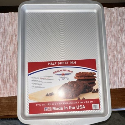 USA Pan Half Sheet Aluminum Baking Tray 17 1/4 x 12 1/4 Silver Non-Stick 450°F